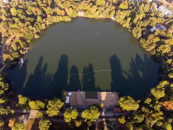 Weißer See in Berlin photographed from above