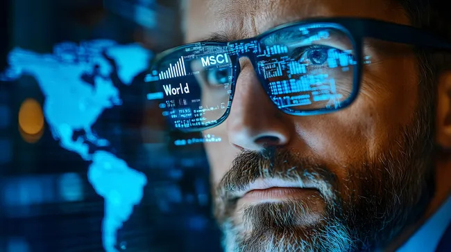 Weltweit agierender Investmentexperte mit Datenbrille
