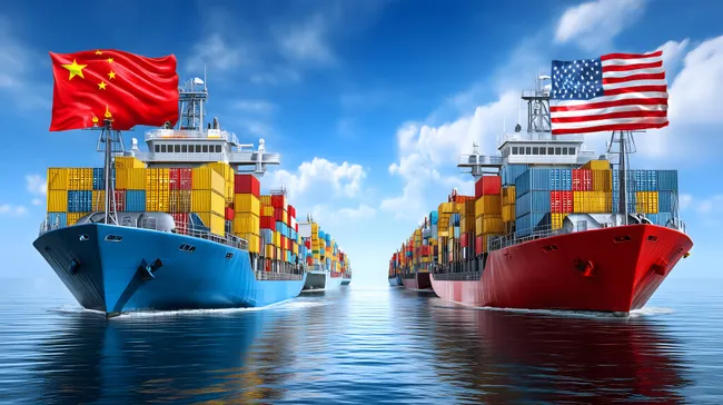 Weltweiter Handel: Container-Schiffe zwischen China und USA