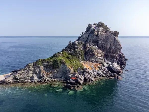 What to see on Greek island Skopelos: Agios Ioannis church and monastery 100 metres above the sea