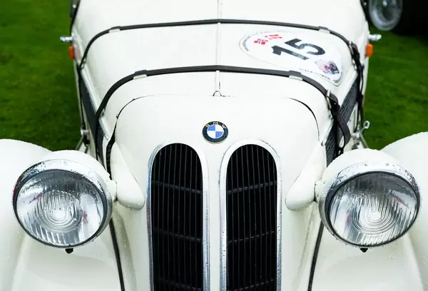 White classic BMW car