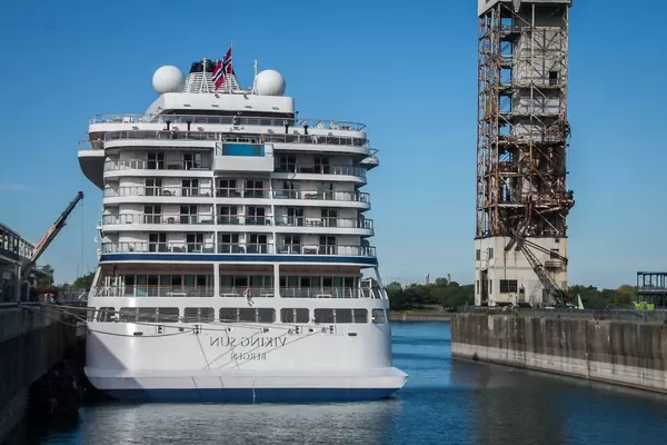 White Cruising Ship at the Dock  (Flip 2019)