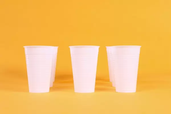 White plastic cups