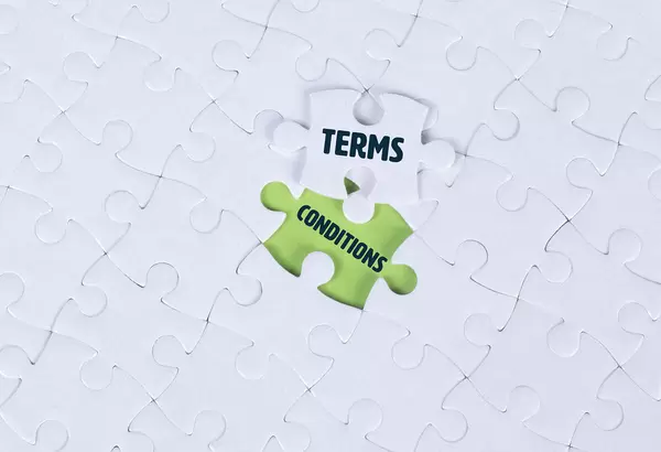 White puzzle with text Terms & Conditions