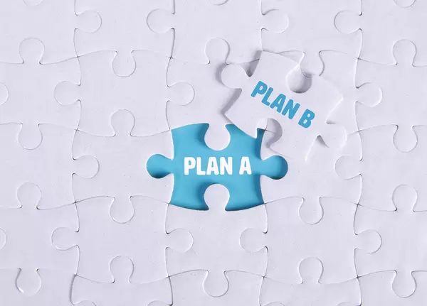 White puzzle with word Plan A & Plan B