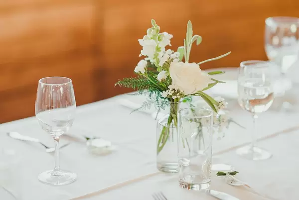White Rose Decor On Glass Vase (Flip 2019)
