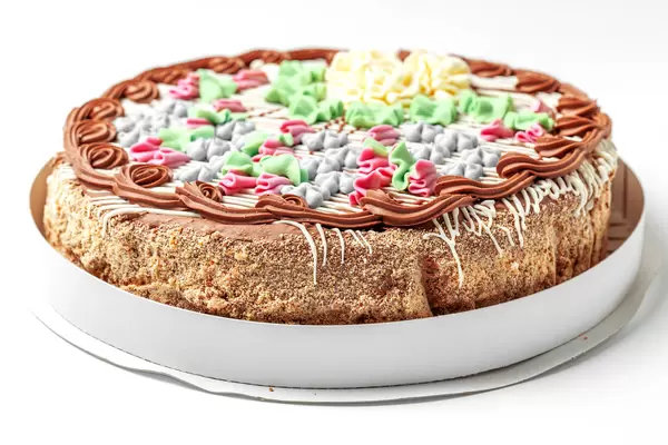 Whole kiev cake with meringues and nuts