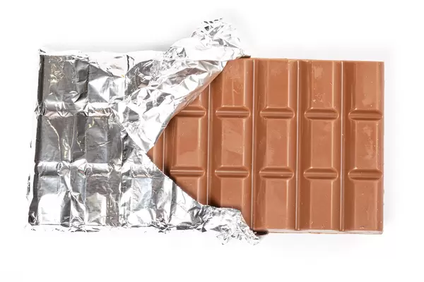 Whole milk chocolate with foil