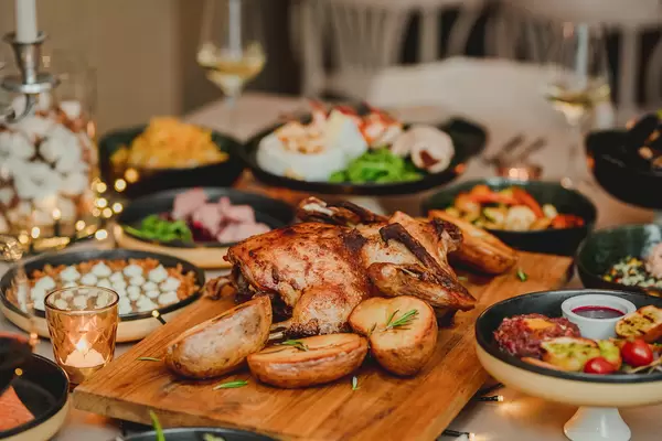 Whole Roasted Duck On Romantic Dinner Set