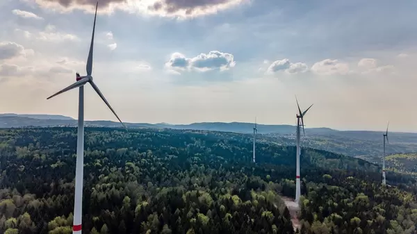 Wind power stations part of the new wind farm Straubenhardt