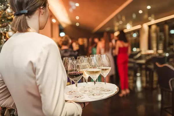 Wine Plate Holding By Waitress In Restaurant (Flip 2019)