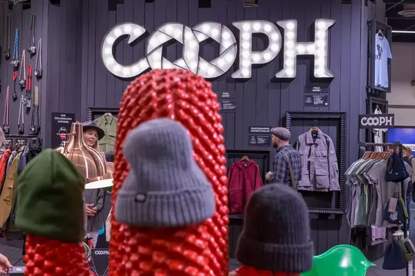 Winter caps of Cooph on a red fake cactus