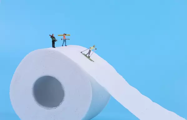 Winter fun on toilet paper
