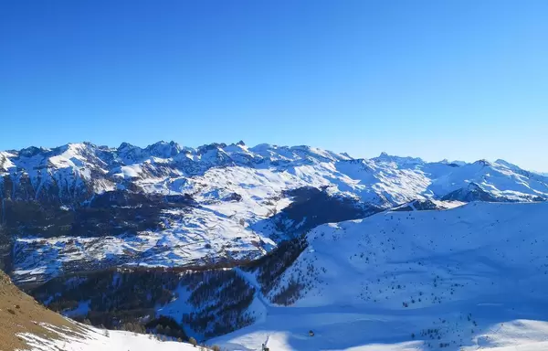 Winter mountains view