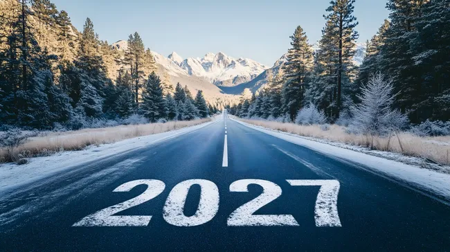 Winterliche Bergstraße in 2027 - kostenloses Stockfoto
