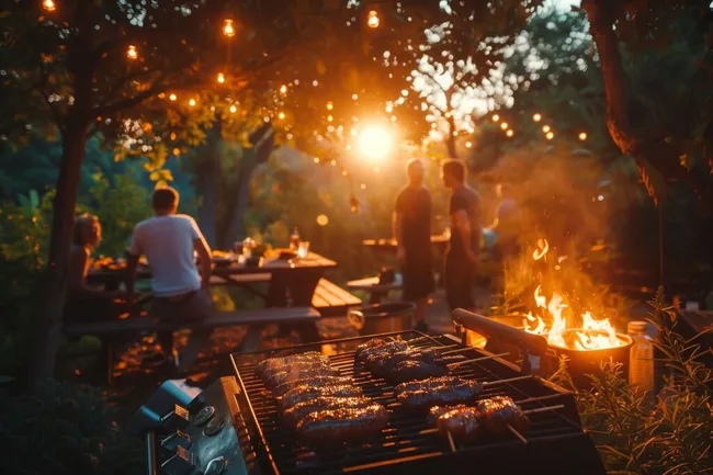 Winterliche Lagerfeuerparty im Wald