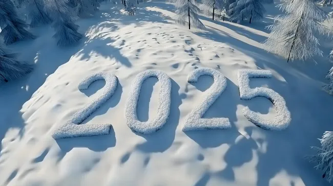 Winterliche Waldlandschaft mit Schneebedeckter '2025'