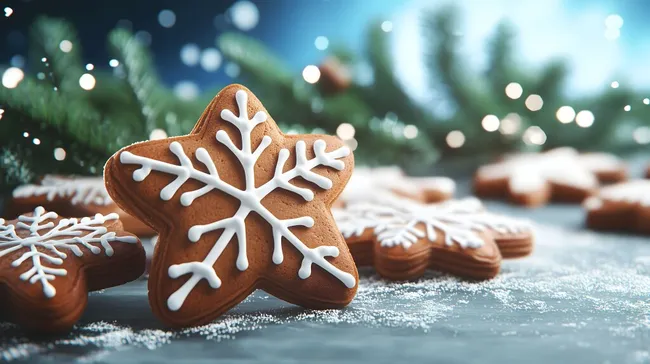 Winterlicher Lebkuchensterne mit Zuckerglasur