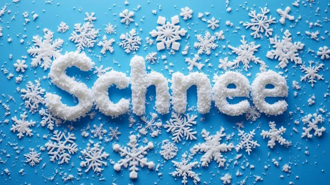 Winterlicher Schneesturm mit Schriftbild