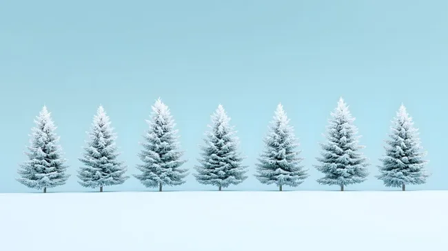 Winterlicher Wald mit verschneiten Kiefern