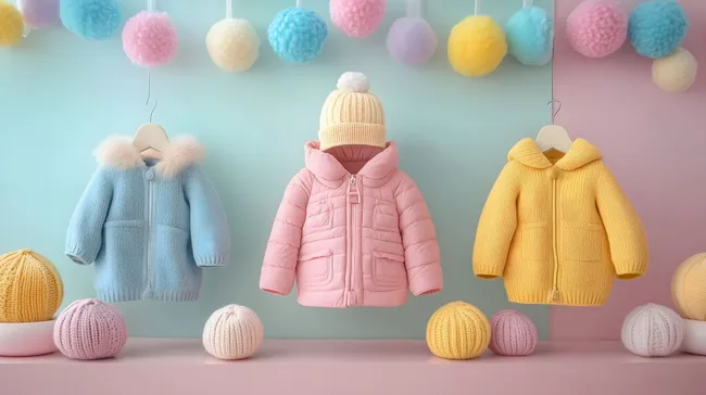 Wintermode für Kinder in Pastellfarben
