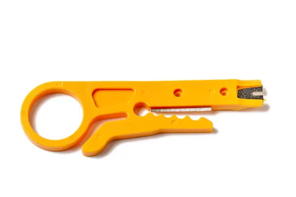 Wire stripping tool on white background