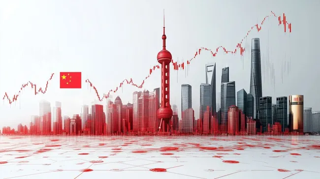 Wirtschaftswachstum und Börsendynamik in Shanghai, China