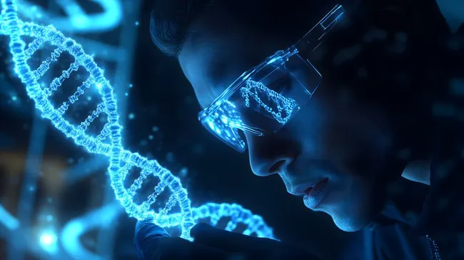 Wissenschaftler erforscht glühende digitale DNA-Stränge