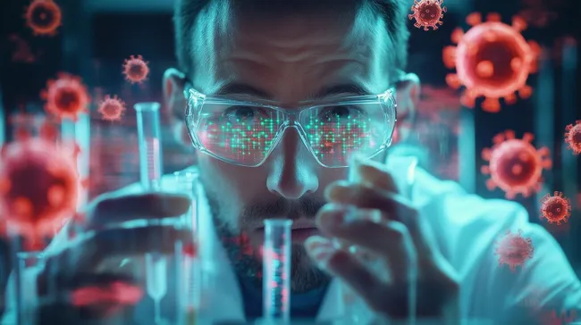 Wissenschaftler erforscht neuartige Viren im Labor