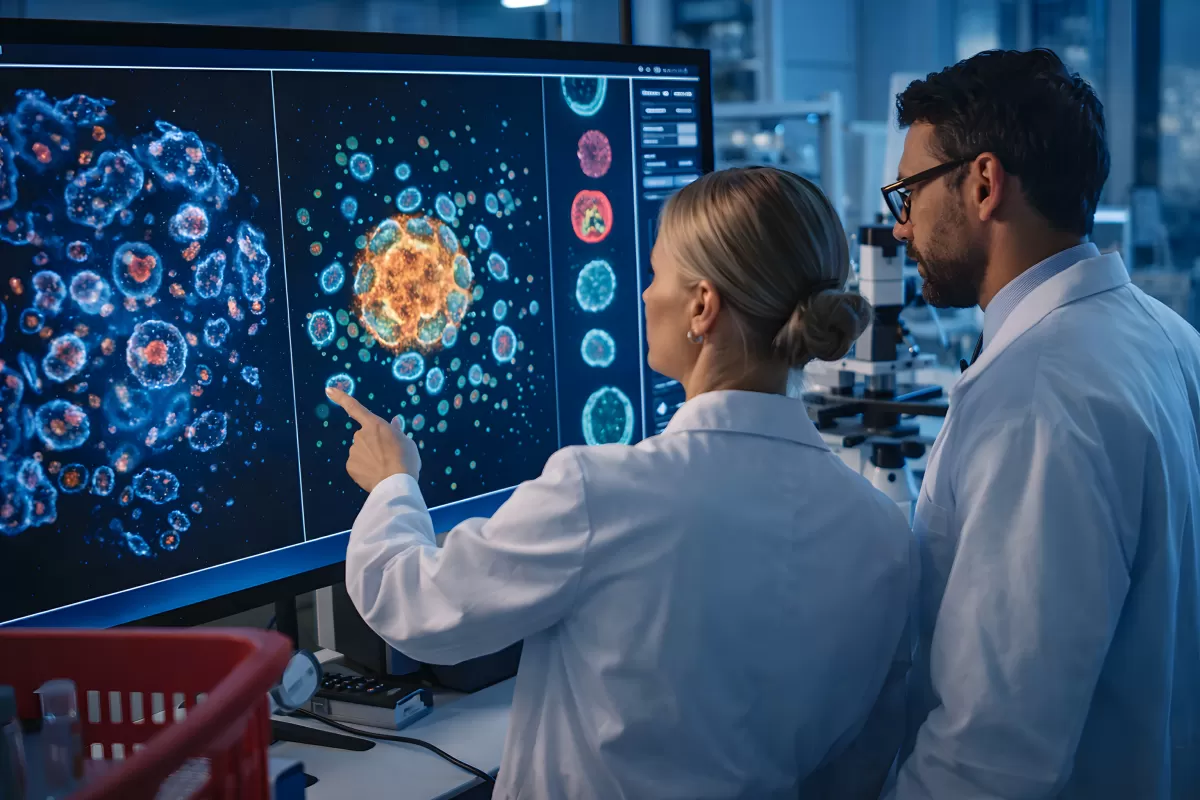 Wissenschaftler untersuchen detaillierte Virusvisualisierung