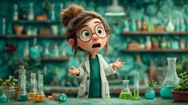 Wissenschaftlerin mit Chemikalien im Labor