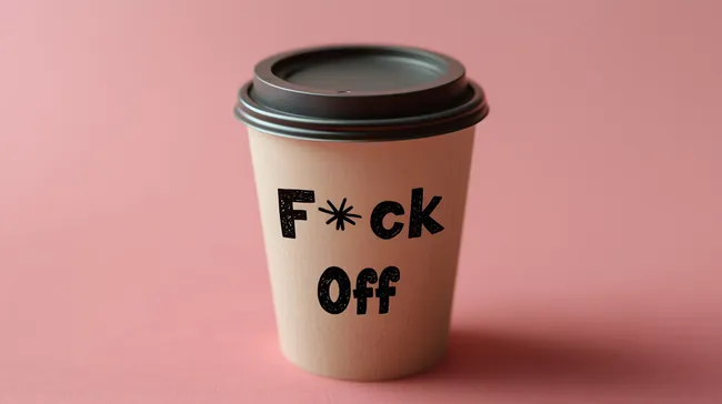 Witziger Kaffeebecher mit frecher Aufschrift