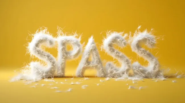 Wolkiger Text in leuchtend gelber Umgebung