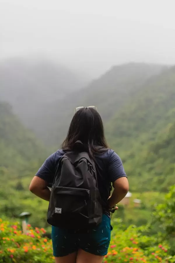 Woman looking at the beautiful view in Patag (Flip 2019)