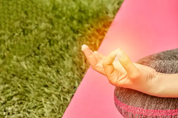 Woman practicing yoga in various poses