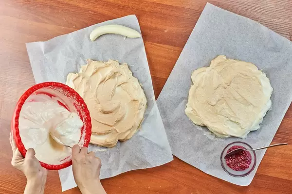 Woman preparing sweet tart biscuit