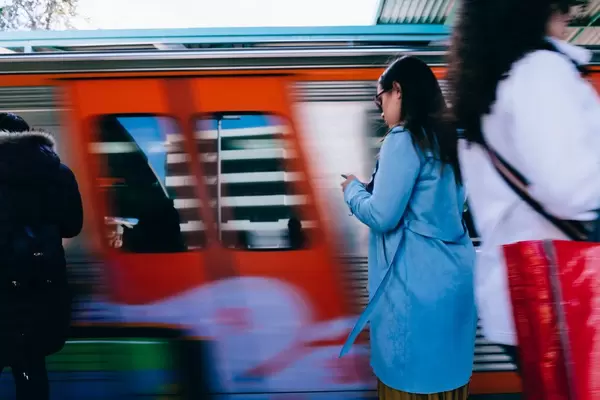 Woman waiting for the train