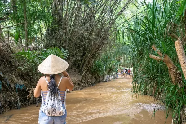 Woman walking along the Fairy Stream in Mui Ne, Vietnam  Flip 2019
