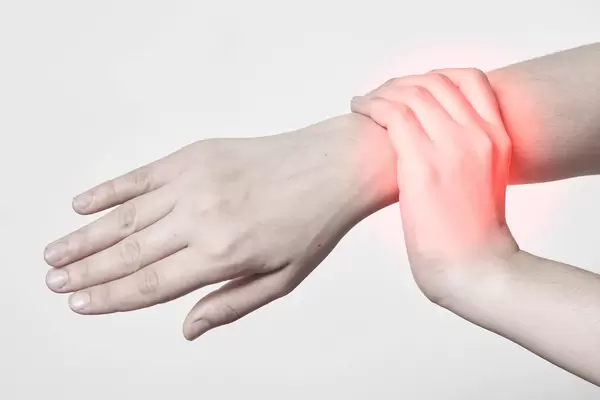 Woman with painful wrist