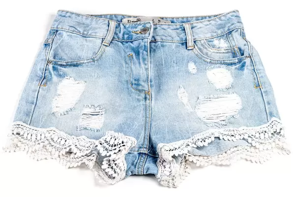 Women jeans shorts on white background (Flip 2020)
