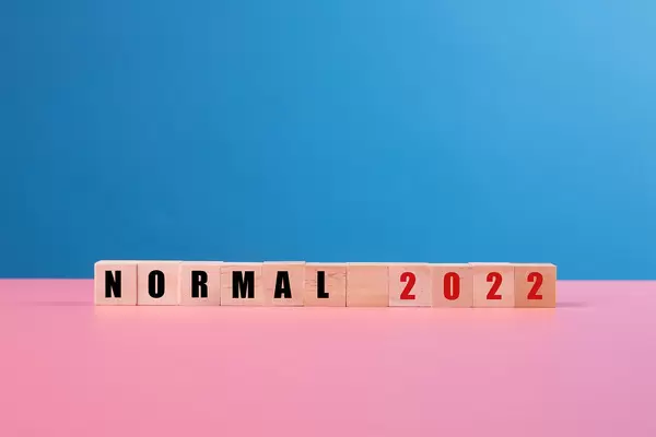 Wooden blocks with Normal 2022 text