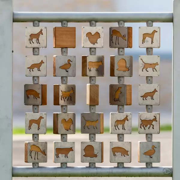 Wooden game similar to Memory at a city playground