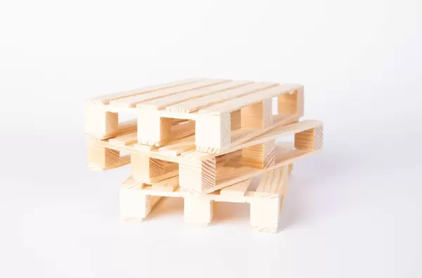 Wooden pallets on white background