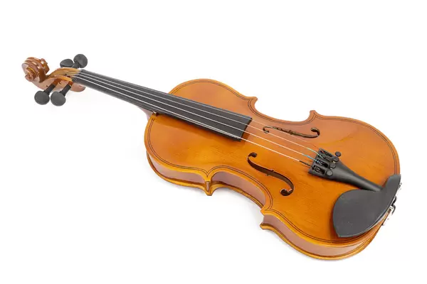 Wooden Violin isolated above white background