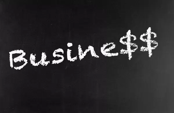 Word business written on a blackboard