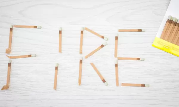 Word Fire writed with Matchstick
