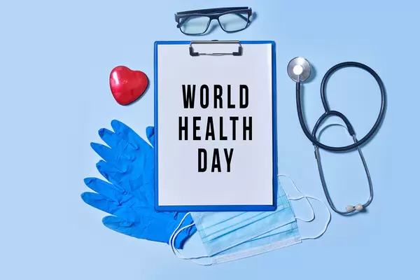 World health day concept with set of medical tools