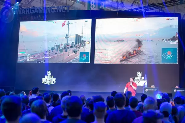 World Of Warships am Messestand von Wargaming