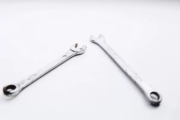 Wrenches on white background.Close up.