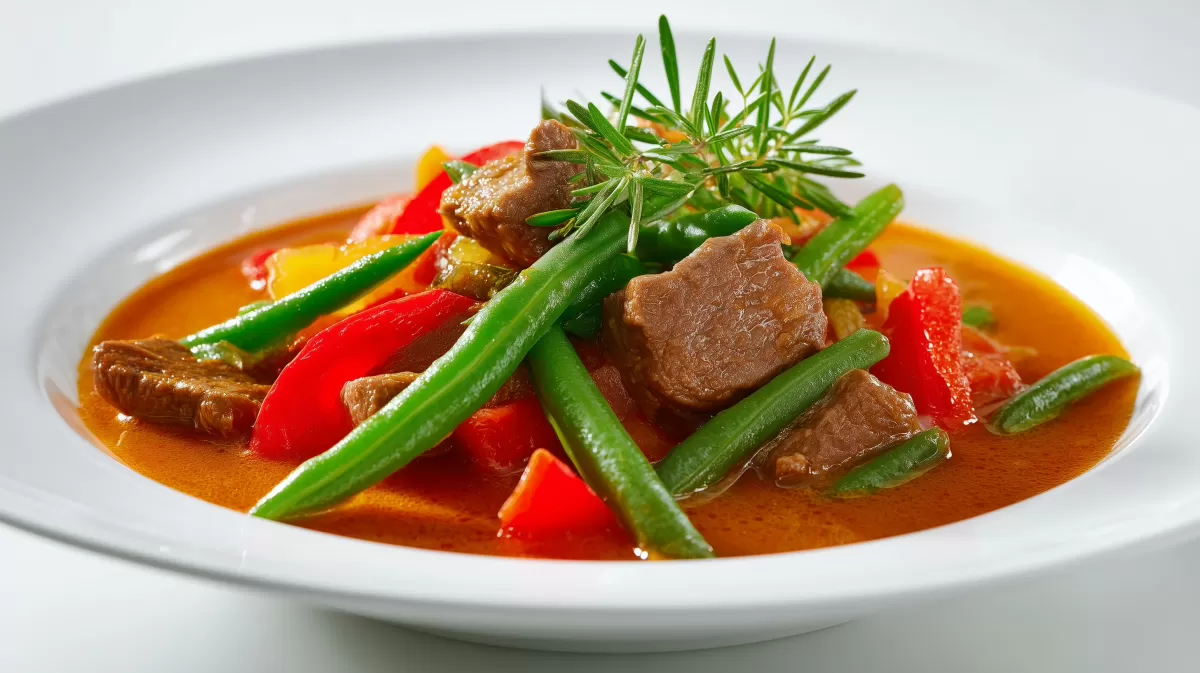 Würzige Bohnen Gulaschsuppe mit Rindfleisch